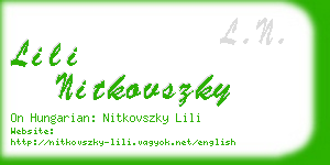 lili nitkovszky business card